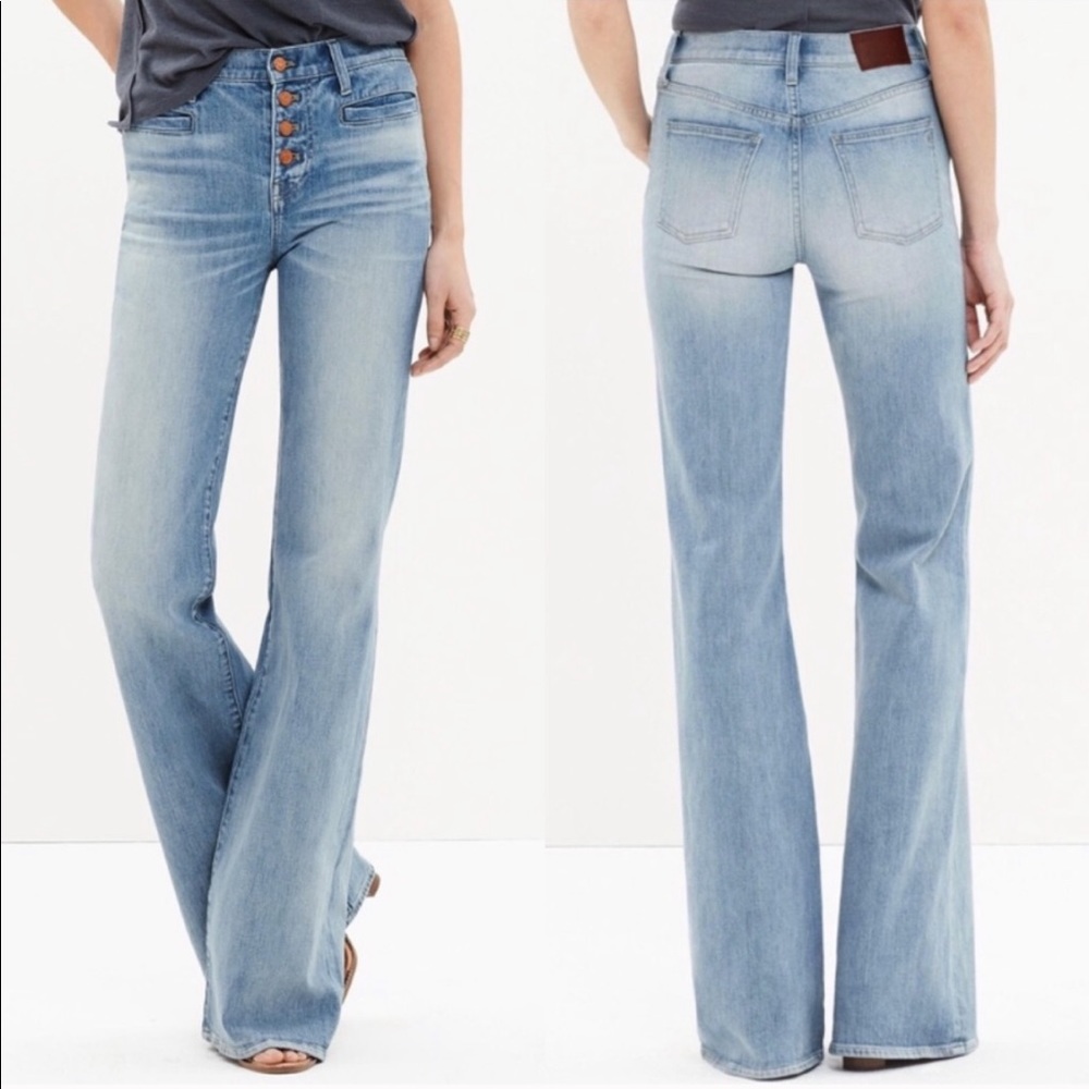Madewell Flea Market Flare Button Front Jean SHORT